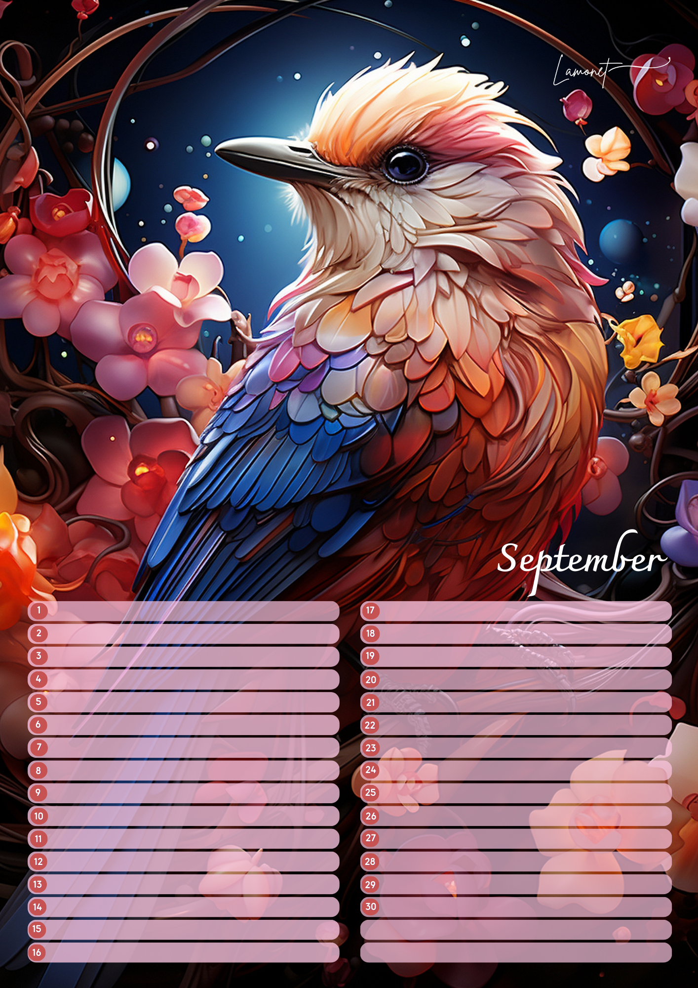 Verjaardagskalender Vogels –  Exclusieve Vogelillustraties