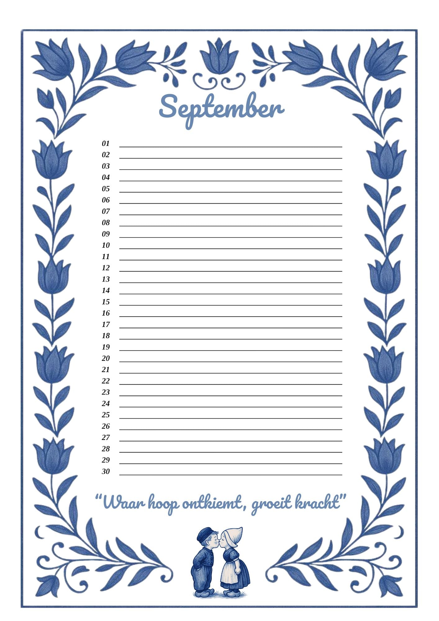 Verjaardagskalender Delfts Blauw