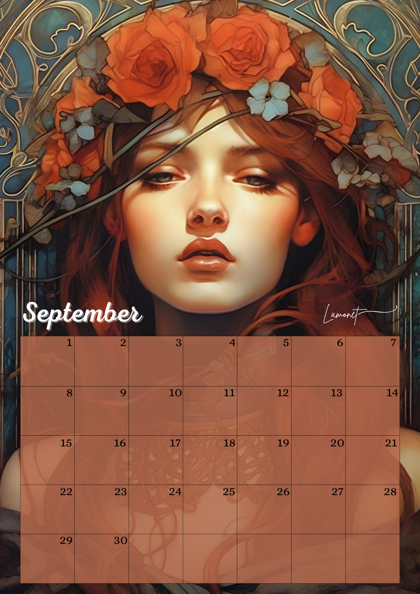 Verjaardagskalender Mythische vrouwen gezichten