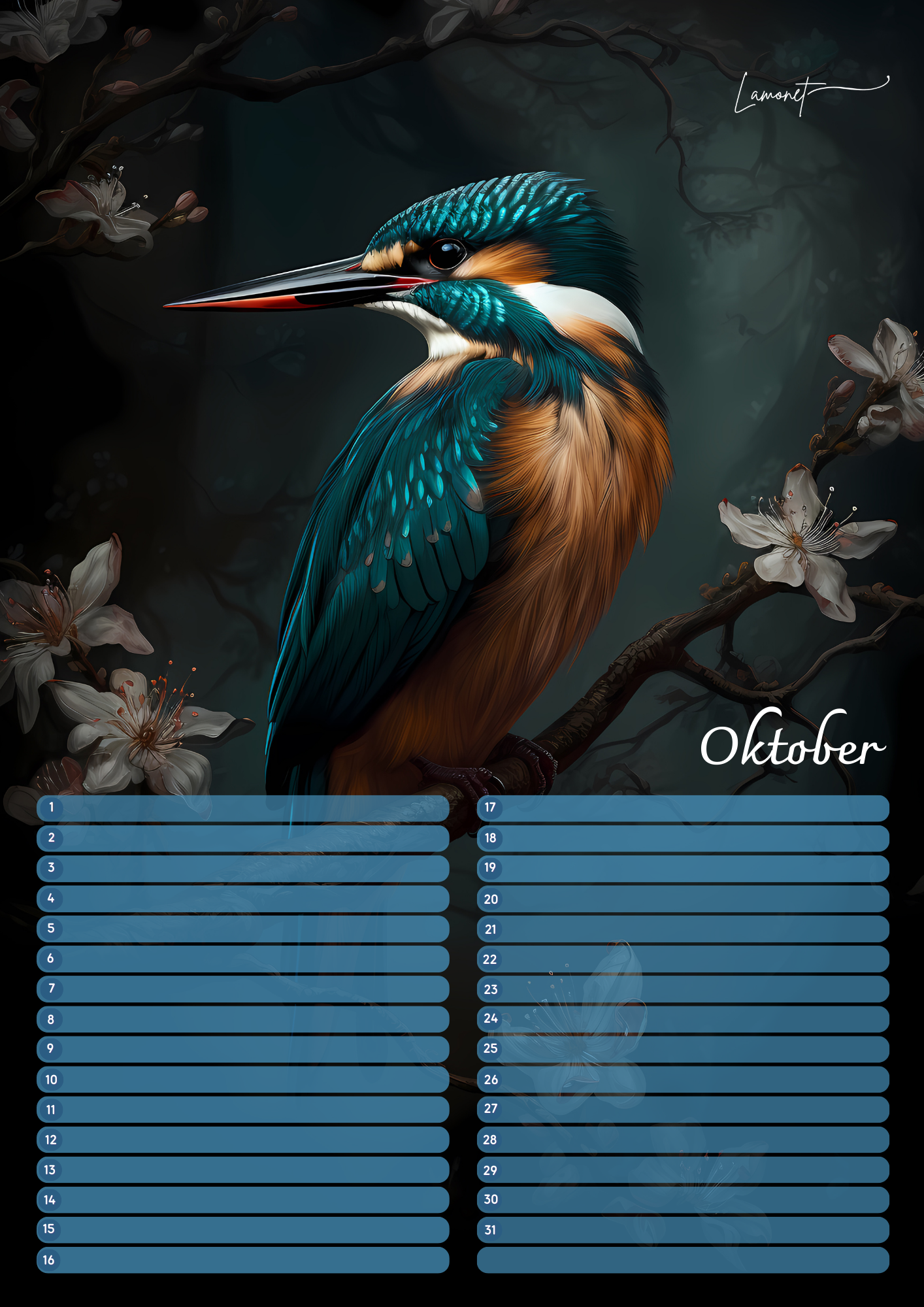 Verjaardagskalender Vogels –  Exclusieve Vogelillustraties