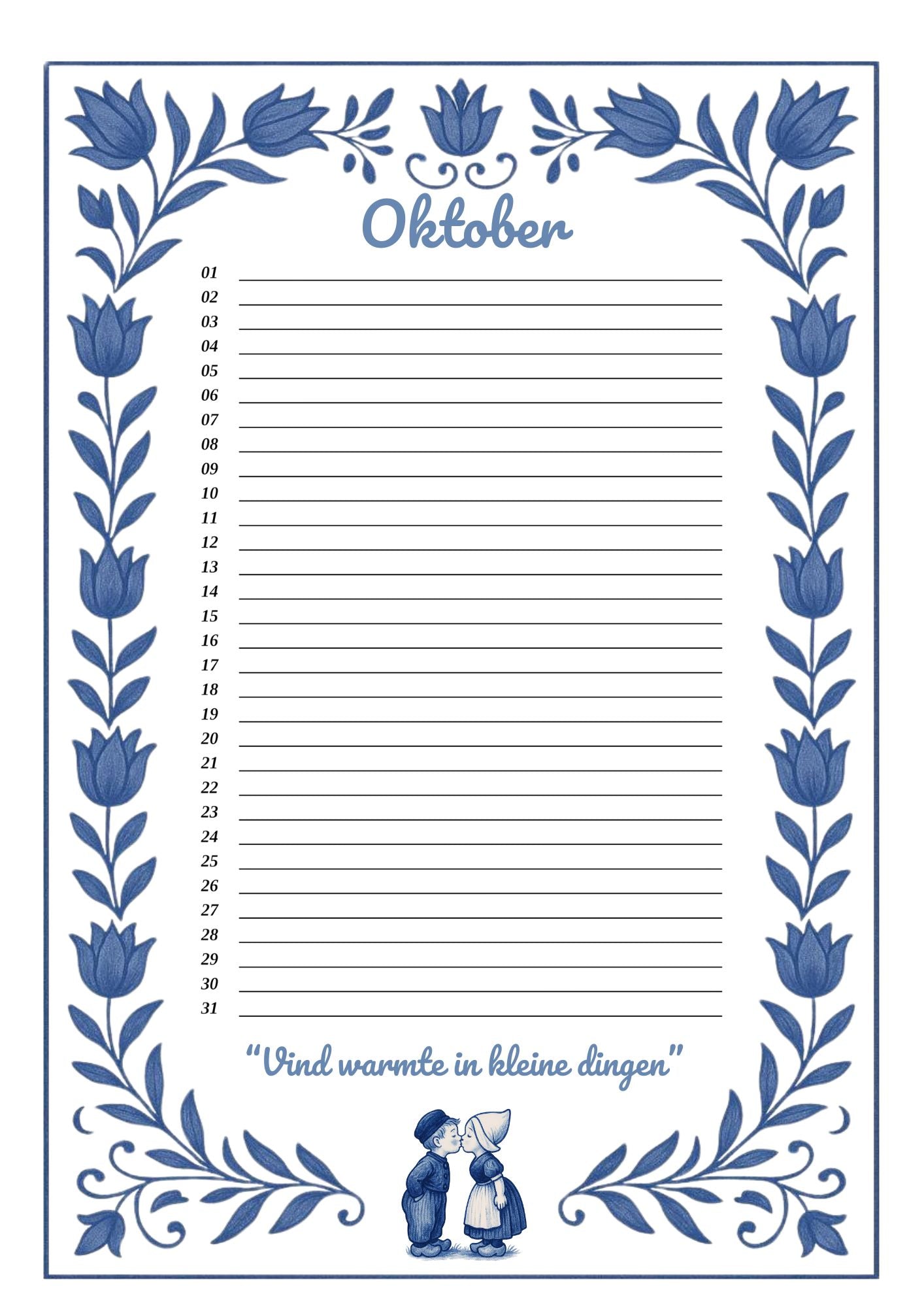 Verjaardagskalender Delfts Blauw