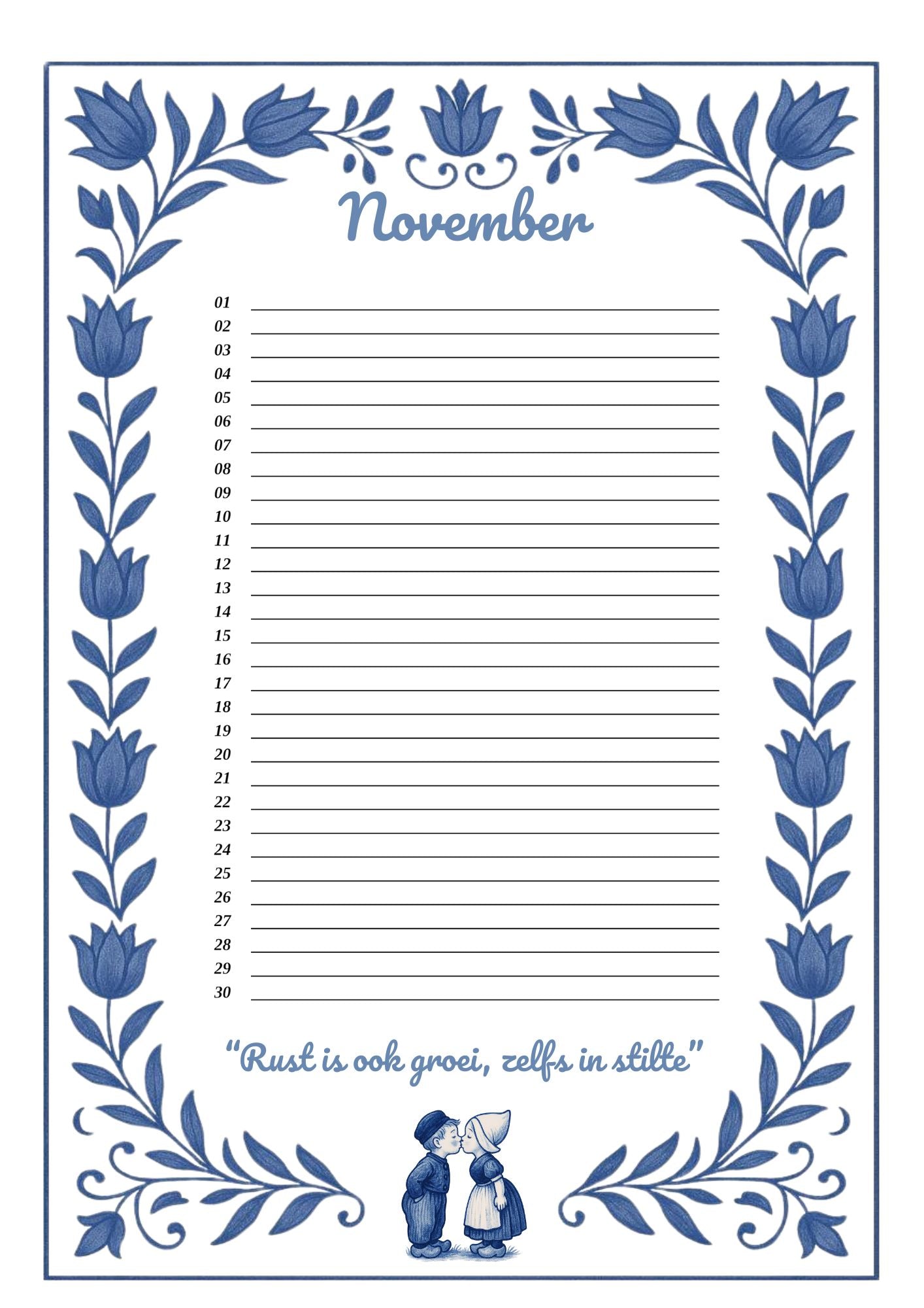 Verjaardagskalender Delfts Blauw