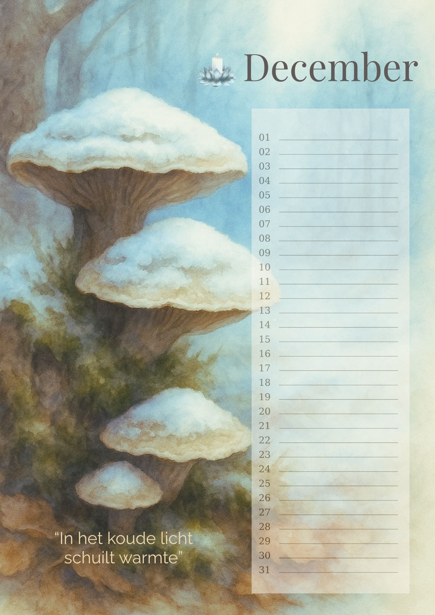 Verjaardagskalender Paddenstoelen