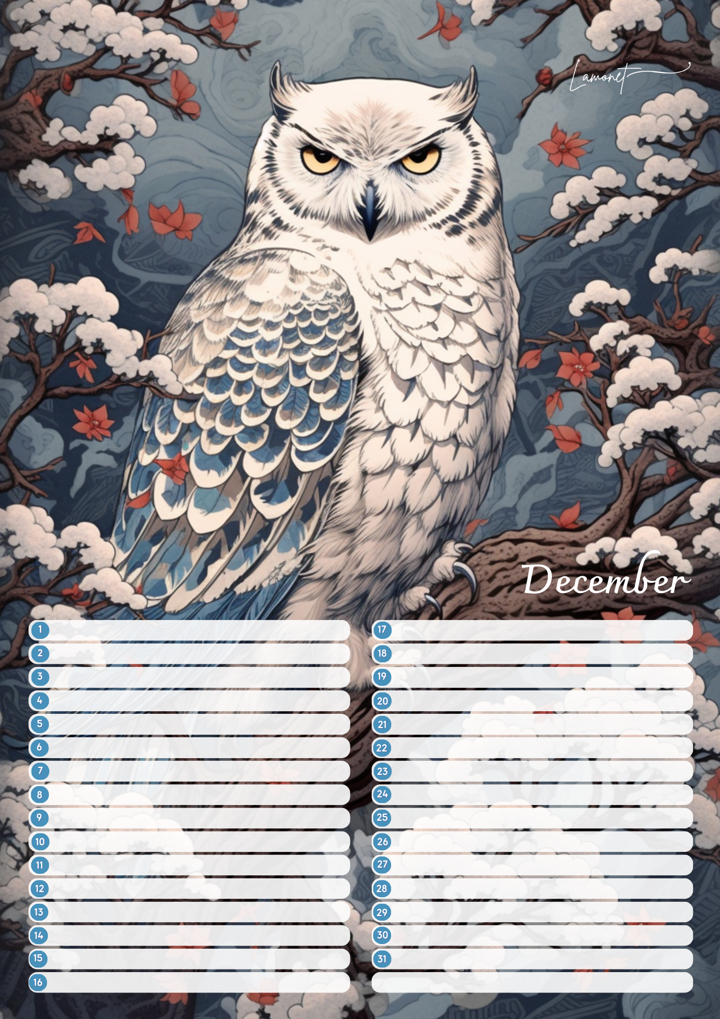 Verjaardagskalender Vogels –  Exclusieve Vogelillustraties