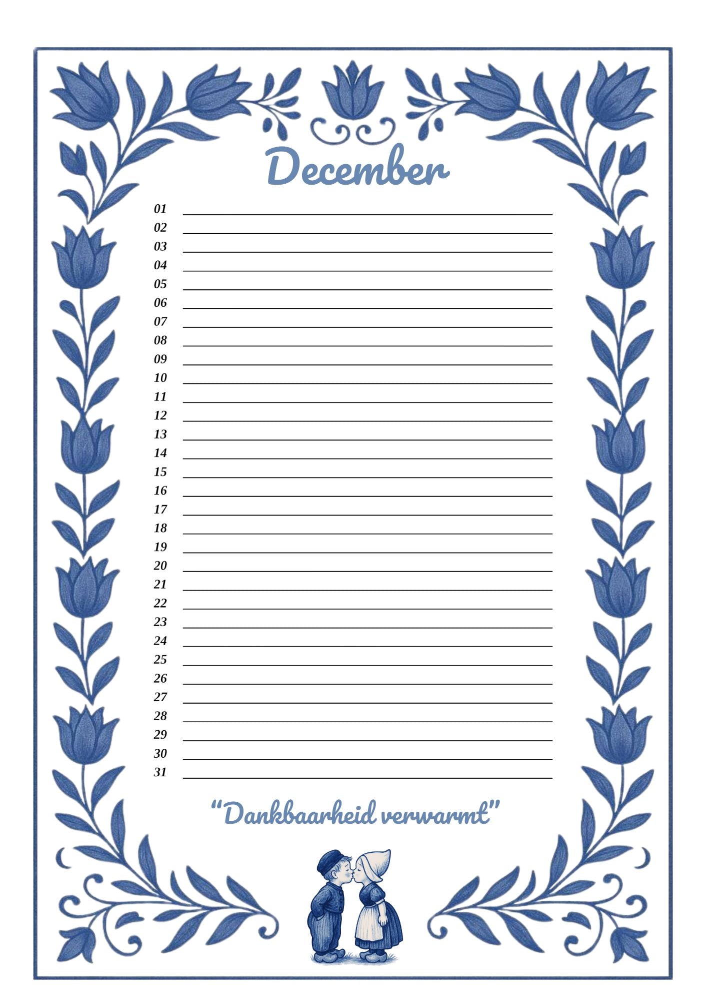 Verjaardagskalender Delfts Blauw