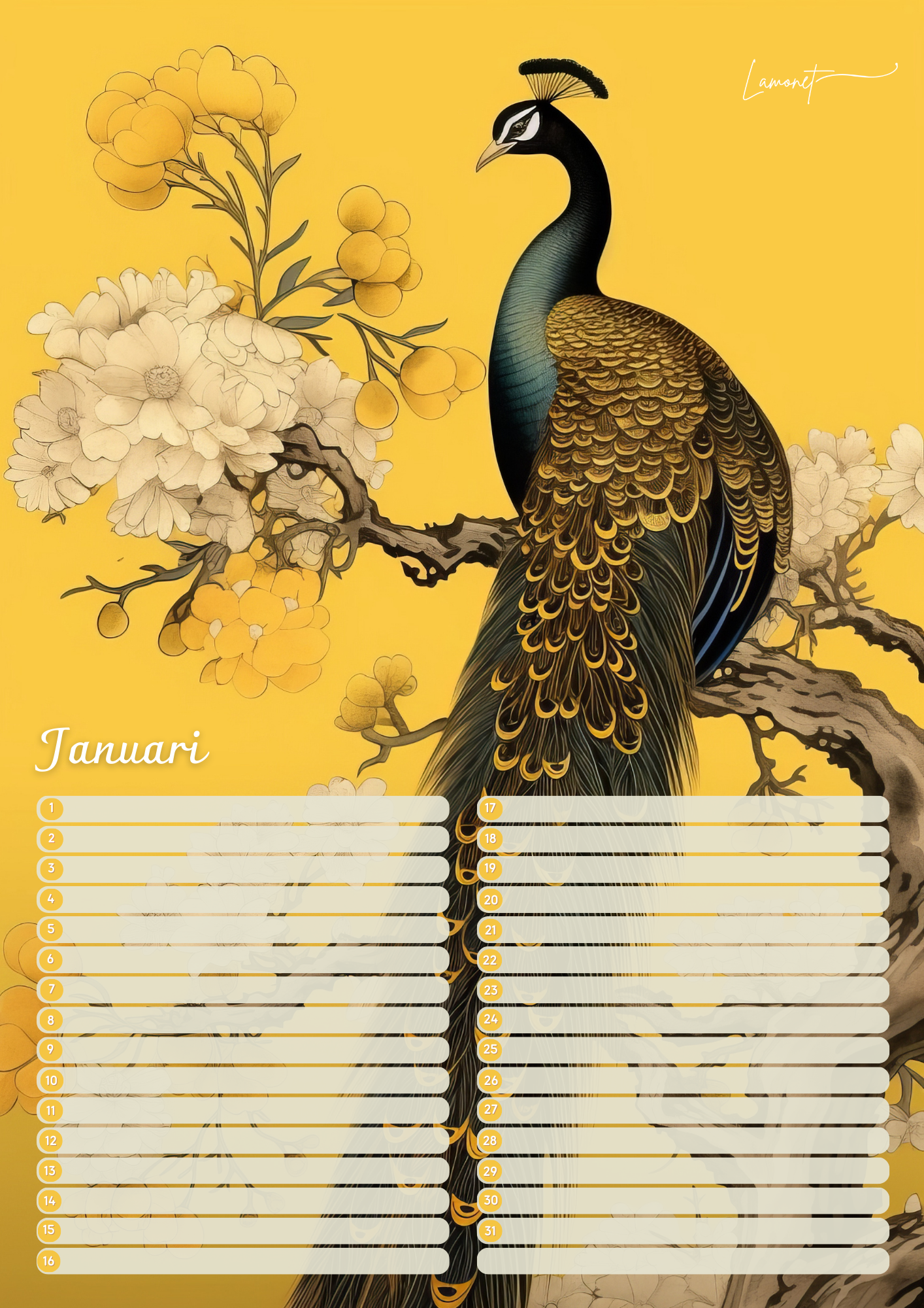 Verjaardagskalender Vogels –  Exclusieve Vogelillustraties