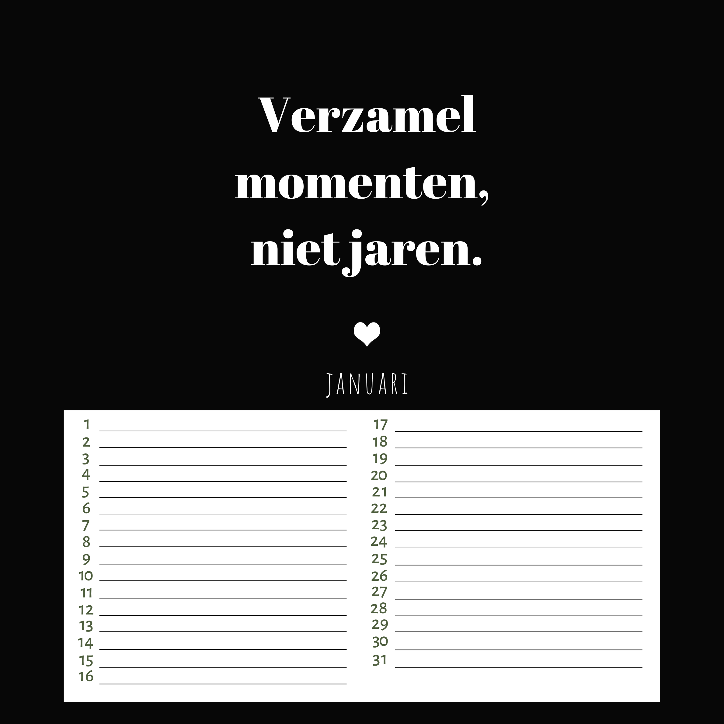 Verjaardagskalender Geluksmomenten