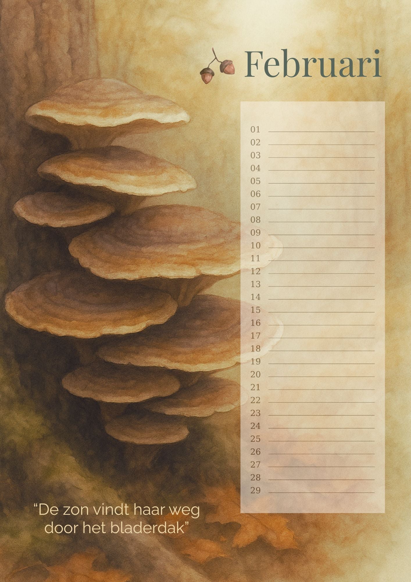 Verjaardagskalender Paddenstoelen