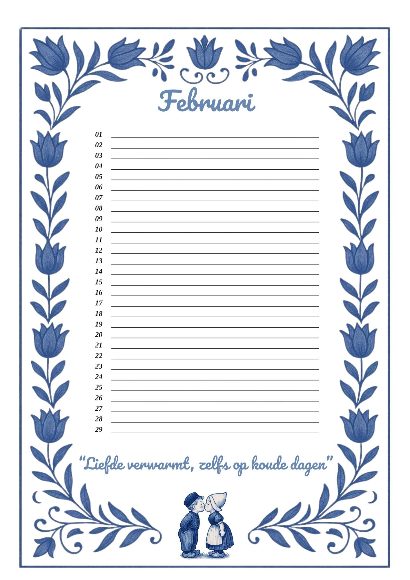 Verjaardagskalender Delfts Blauw