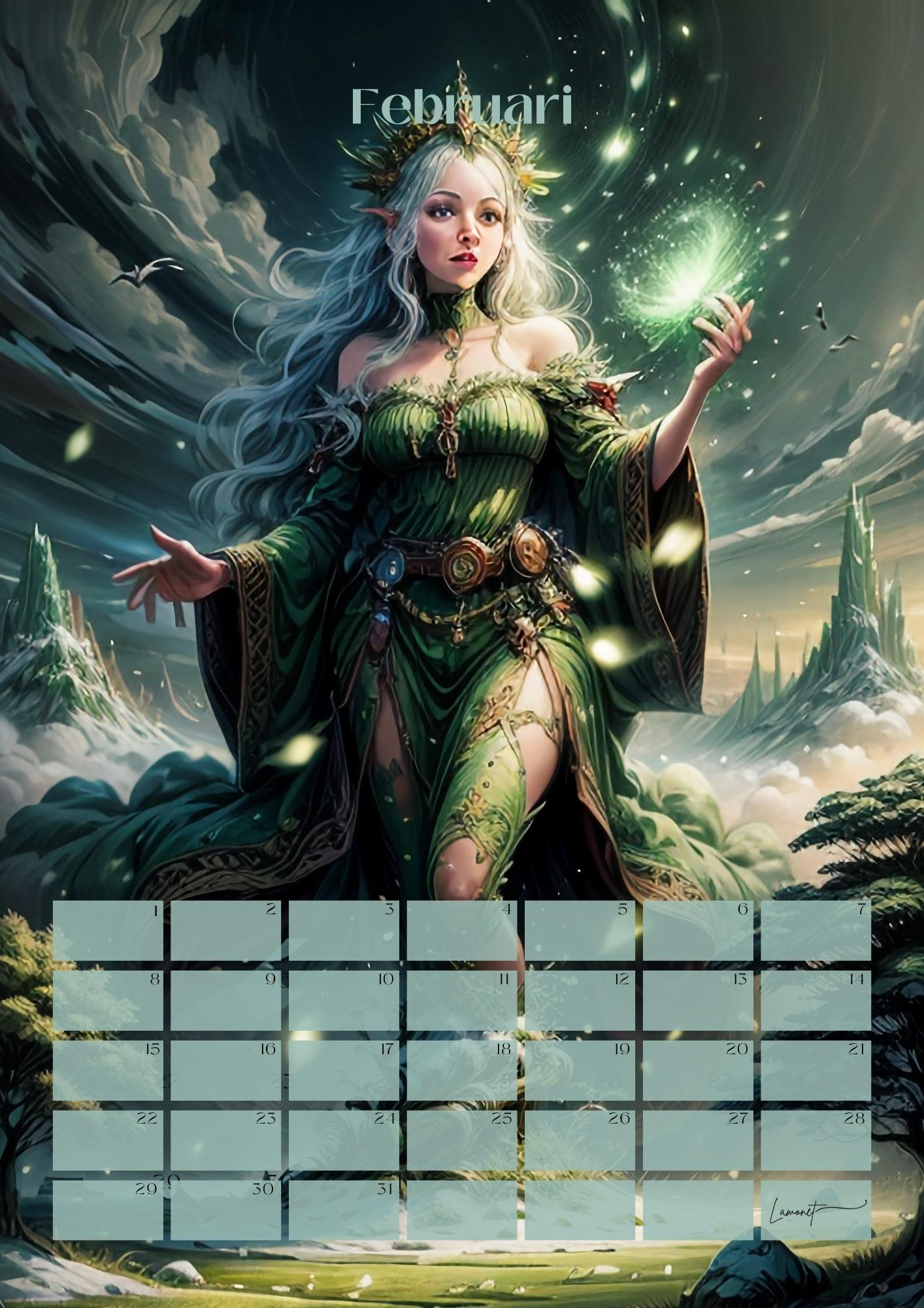 Verjaardagskalender Mythische Fantasie Figuren