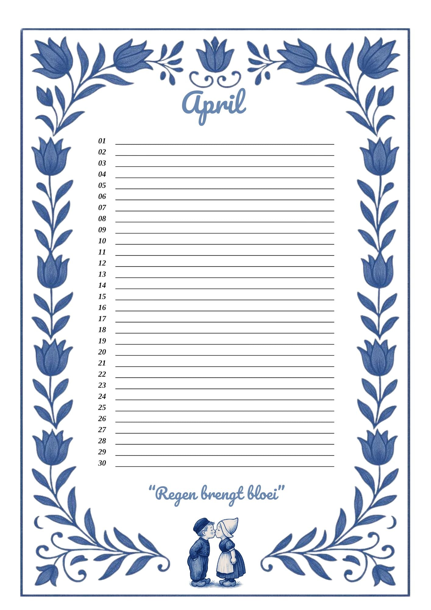 Verjaardagskalender Delfts Blauw