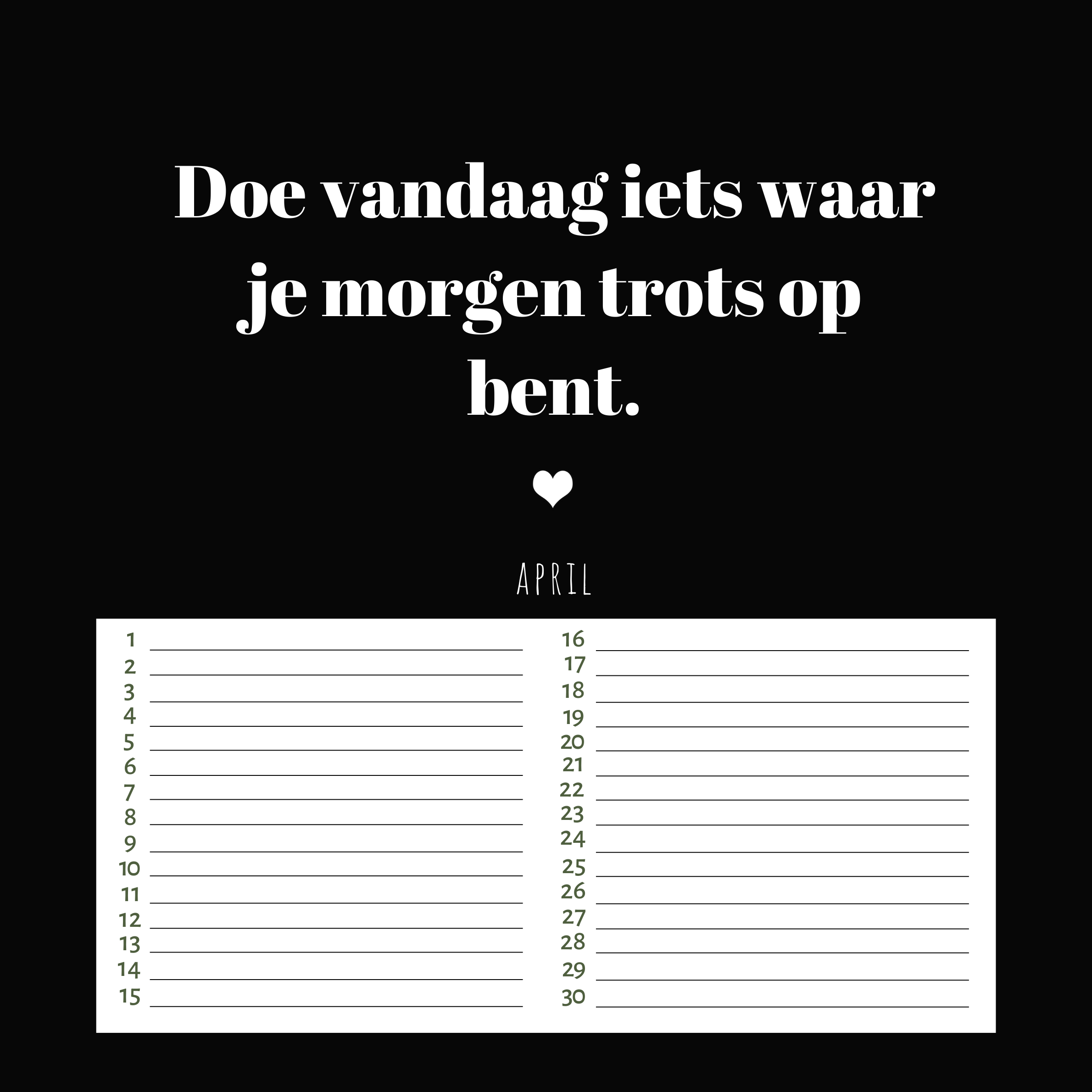 Verjaardagskalender Geluksmomenten