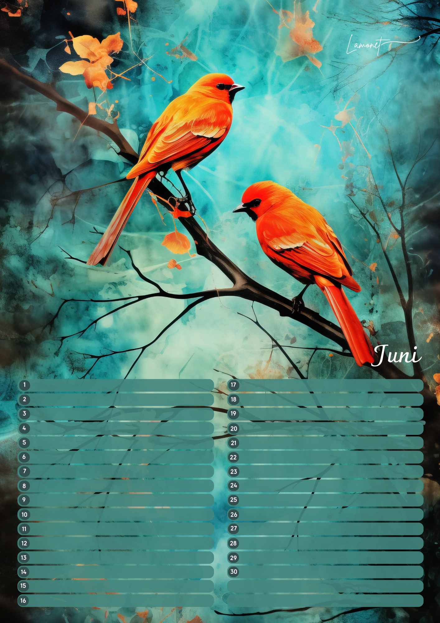 Verjaardagskalender Vogels –  Exclusieve Vogelillustraties