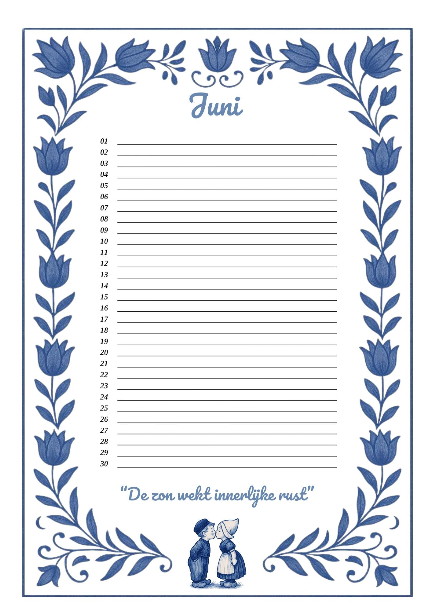 Verjaardagskalender Delfts Blauw