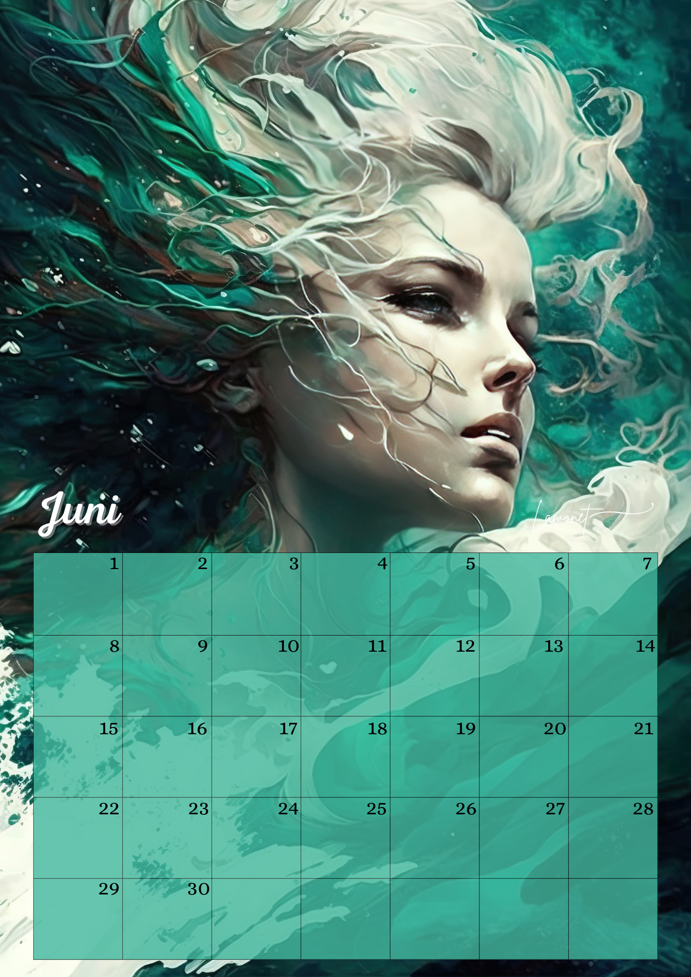 Verjaardagskalender Mythische vrouwen gezichten