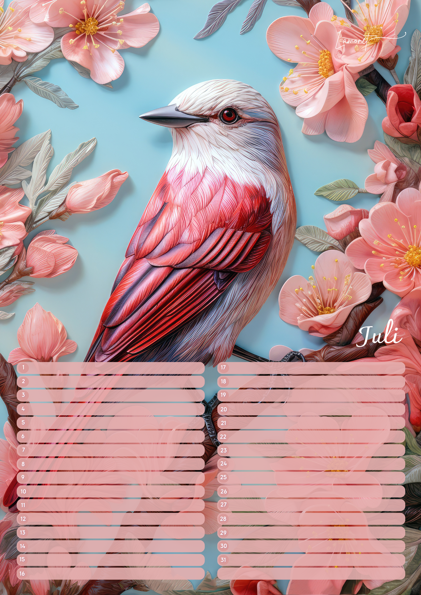 Verjaardagskalender Vogels –  Exclusieve Vogelillustraties