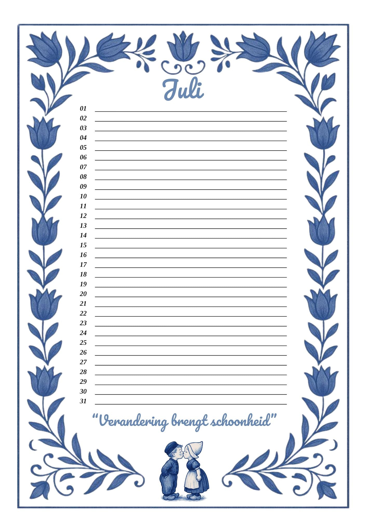 Verjaardagskalender Delfts Blauw