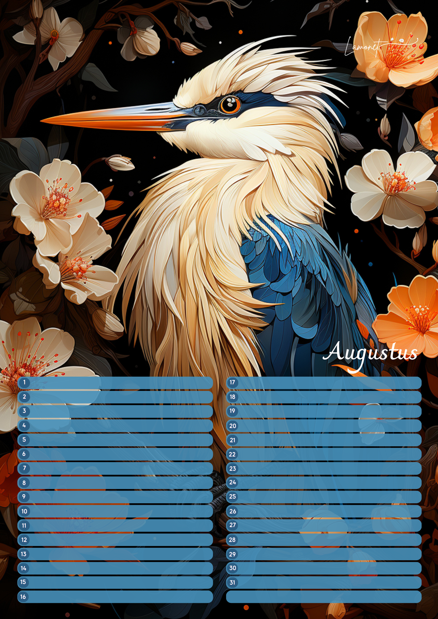 Verjaardagskalender Vogels –  Exclusieve Vogelillustraties