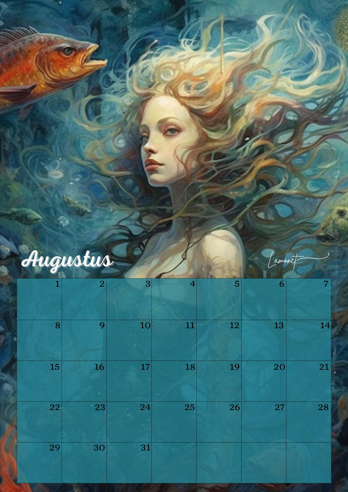 Verjaardagskalender Mythische vrouwen gezichten