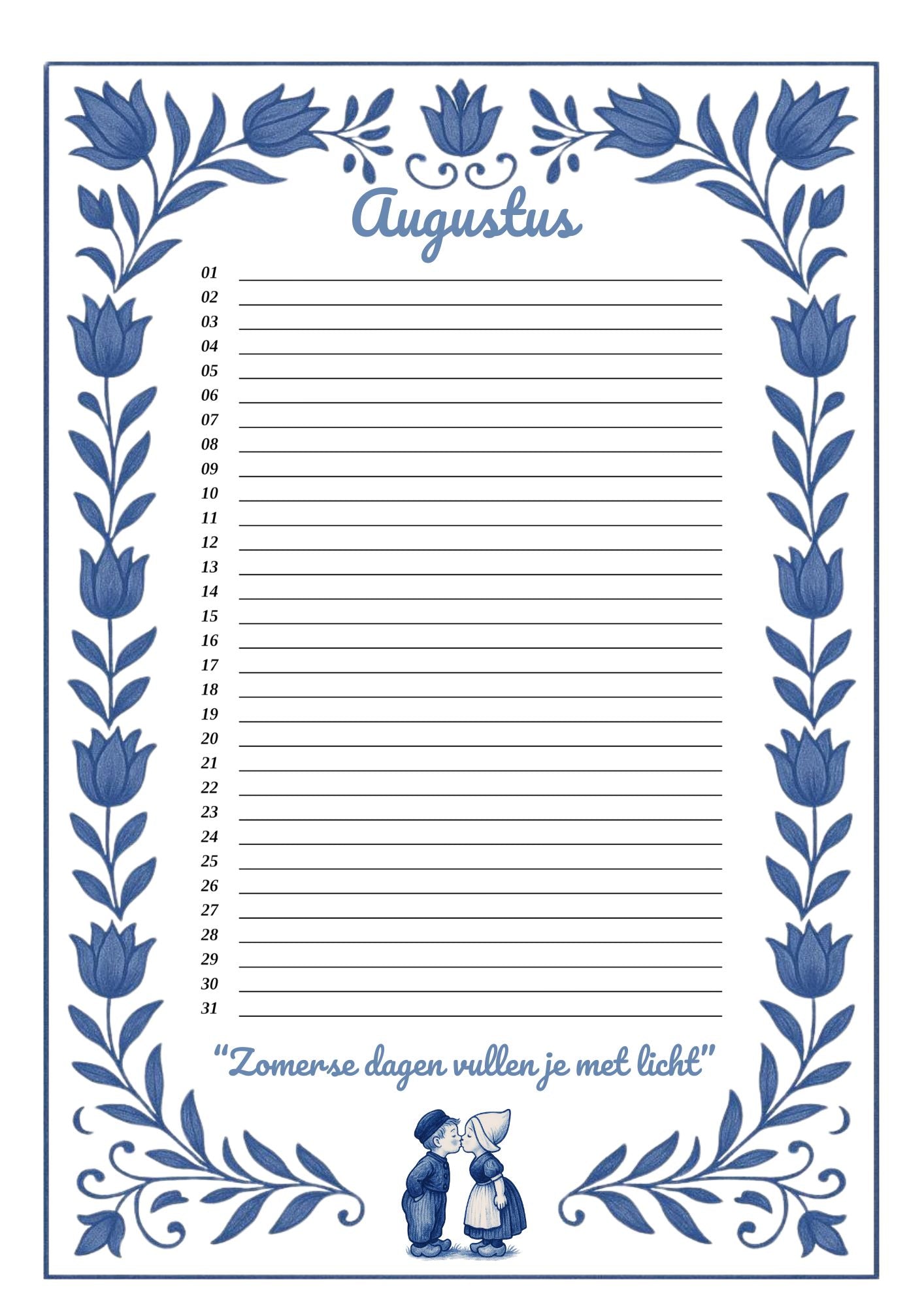 Verjaardagskalender Delfts Blauw