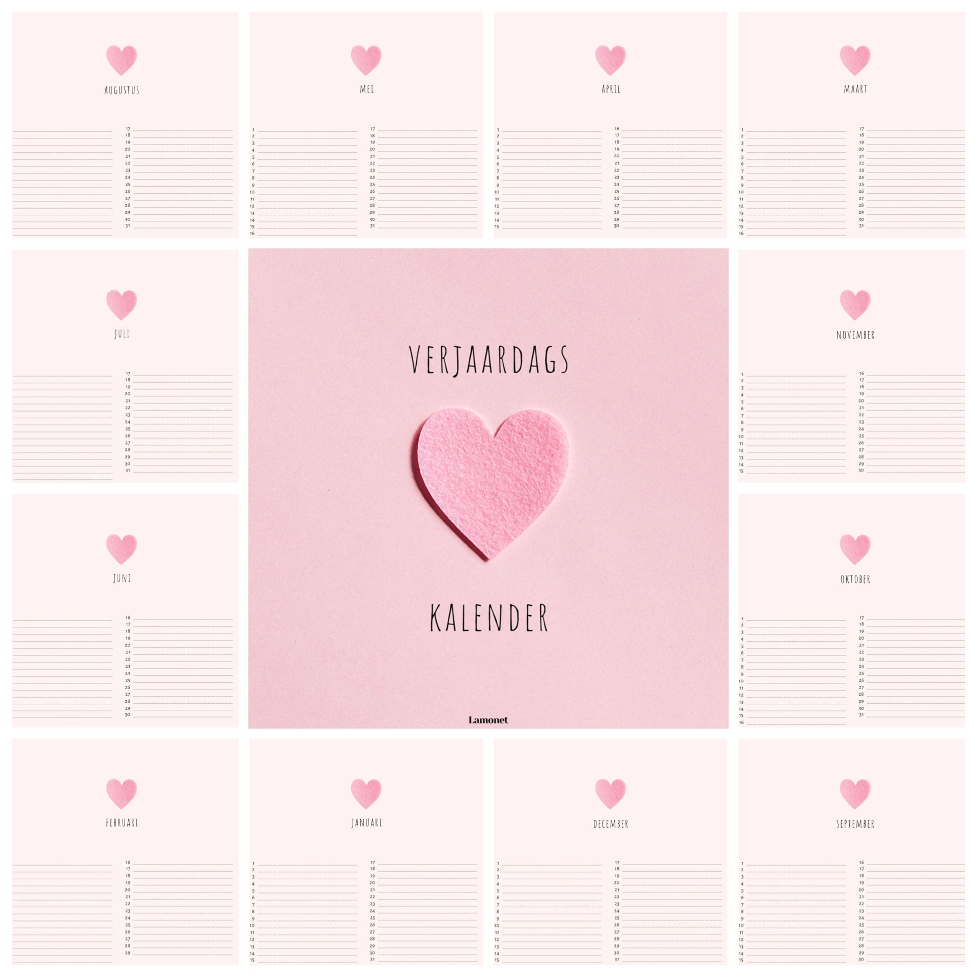 Verjaardagskalender Liefde