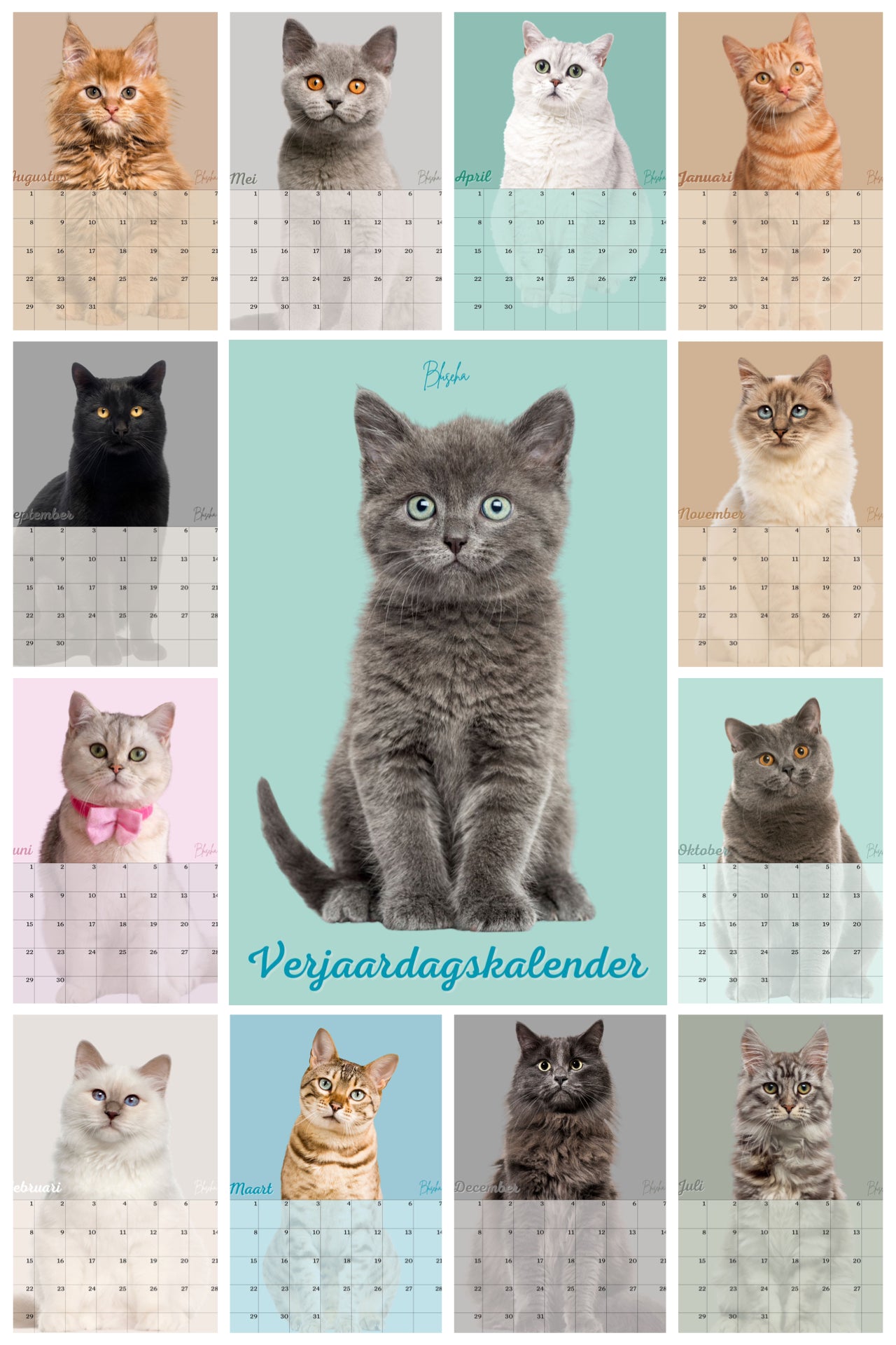 Verjaardagskalender Katten