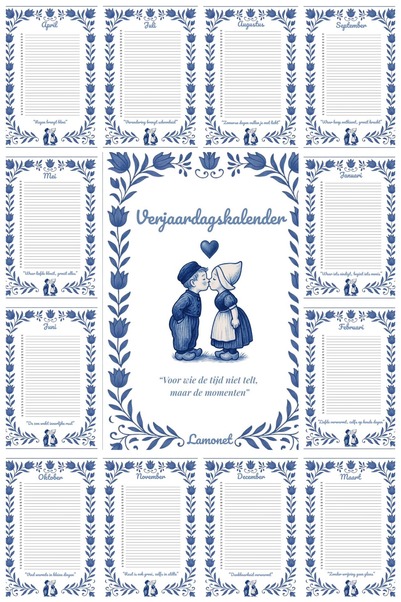 Verjaardagskalender Delfts Blauw