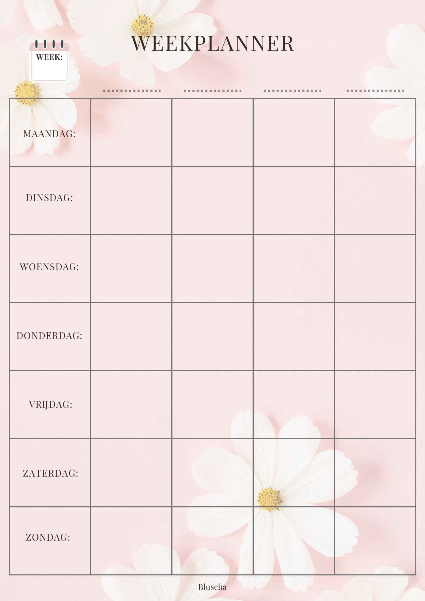 A4 Planner & Kalender – Overzichtelijk en Stijlvol Plannen (verticaal)