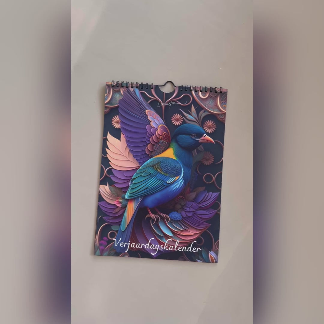 Verjaardagskalender Vogels –  Exclusieve Vogelillustraties